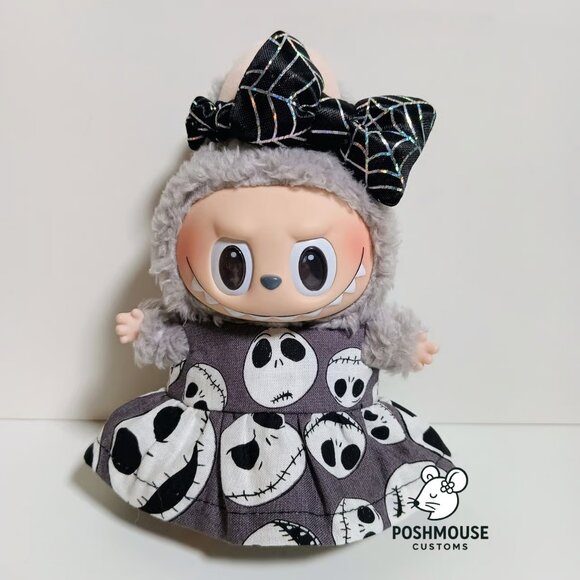 Labubu Nightmare Before Christmas Jack Dress with Halloween Bow - Picture 2 of 6